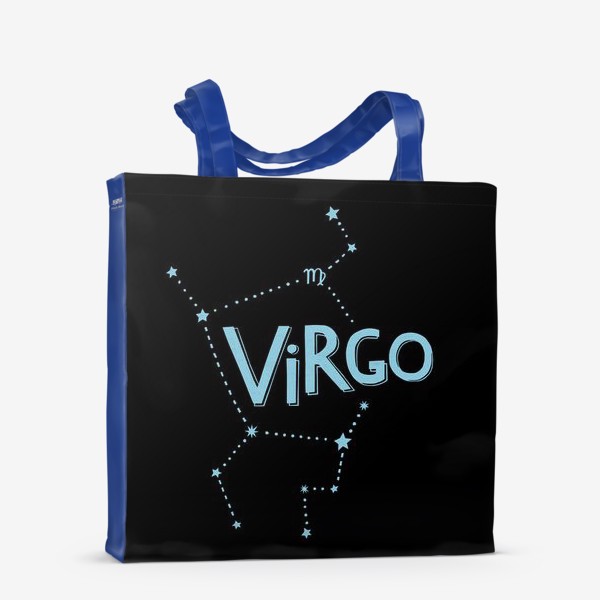 Сумка-шоппер «Virgo. Знак зодиака Дева. Леттеринг на черном»