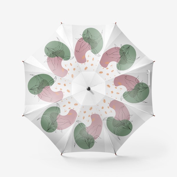 Зонт «Листья монолинией с абстракцией. Постер»