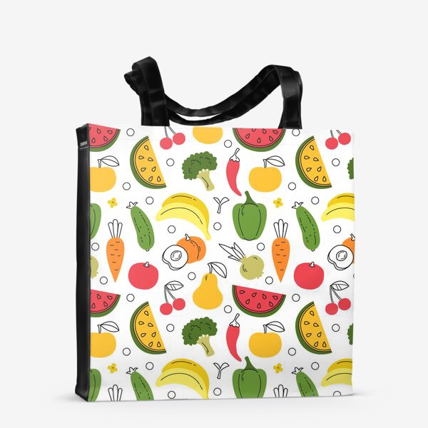Сумка-шоппер «Яркий веселый бесшовный паттерн с летними фруктами»