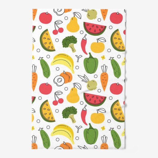 Полотенце «Яркий веселый бесшовный паттерн с летними фруктами»