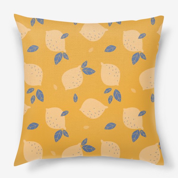 Подушка «Бесшовный паттерн в минималистичном стиле с лимонами»