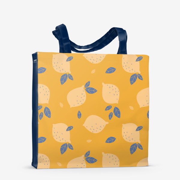 Сумка-шоппер «Бесшовный паттерн в минималистичном стиле с лимонами»
