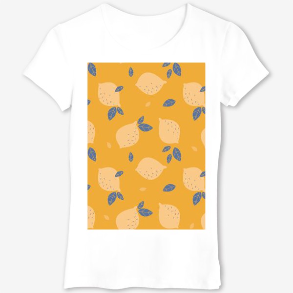 Футболка &laquo;Бесшовный паттерн в минималистичном стиле с лимонами&raquo;