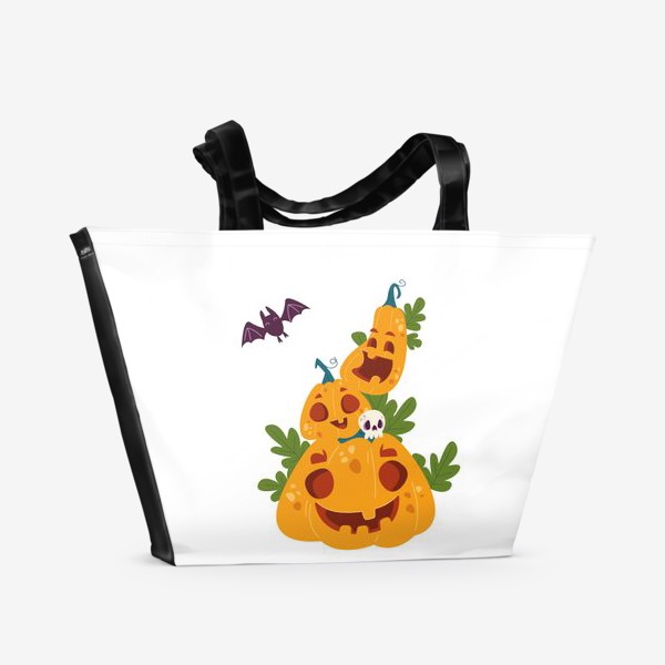 Пляжная сумка «Веселые тыквы на Хэллоуин»