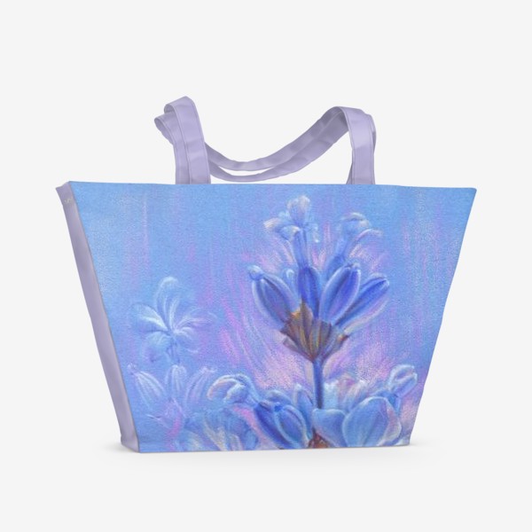 Пляжная сумка «Голубые цветы. »