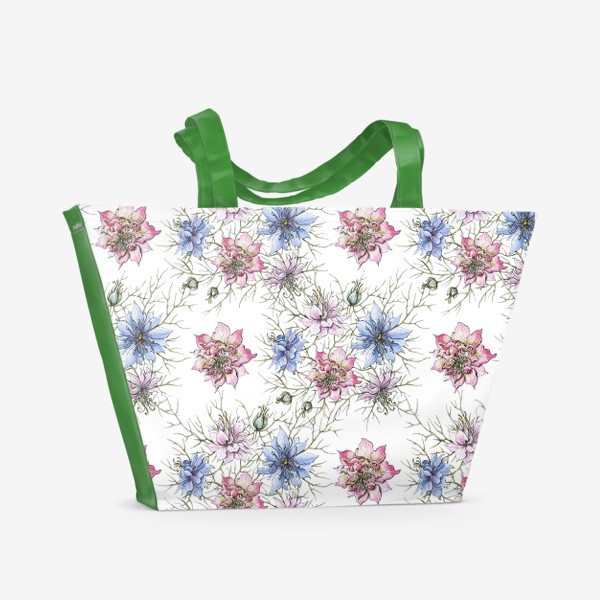 Пляжная сумка «Паттерн "Нежные цветы"»