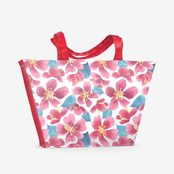 Пляжная сумка «Цветение сакуры 2 паттерн»