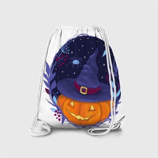 Рюкзак «Хэллоуин тыква в ведьминой шляпе»