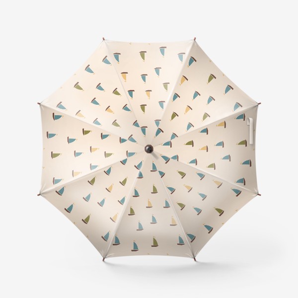 Зонт «Маленькие парусники в минималистичном стиле. Бесшовный паттерн»