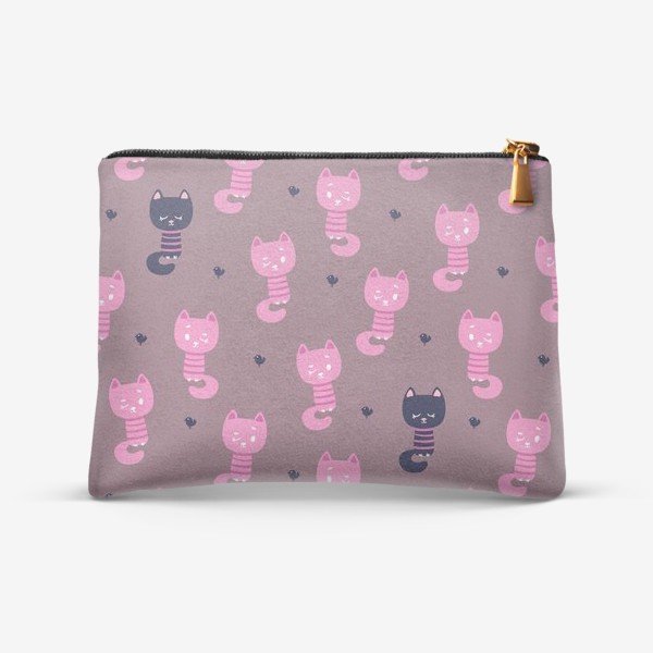 Косметичка «Розовые полосатые котята»
