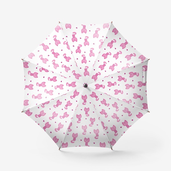 Зонт &laquo;Бесшовный паттерн в минималистичном стиле с котами&raquo;