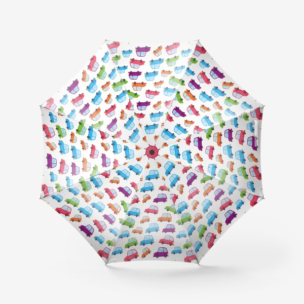 Зонт «Бесшовный паттерн. Милые разноцветные детские машинки»