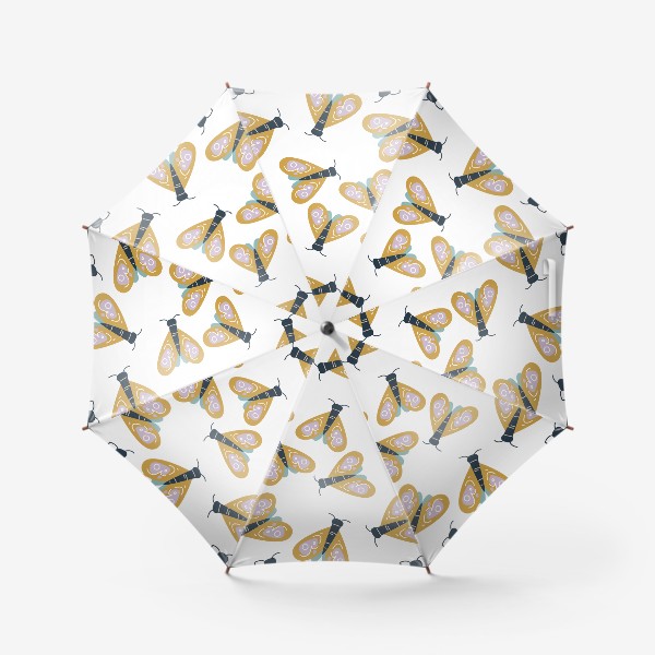 Зонт «Бесшовный паттерн в минималистичном стиле с мотыльками»