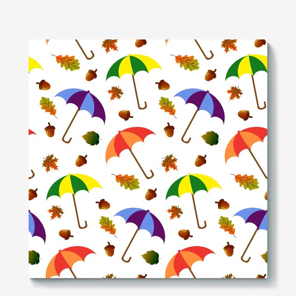 Холст «Зонты и листья»