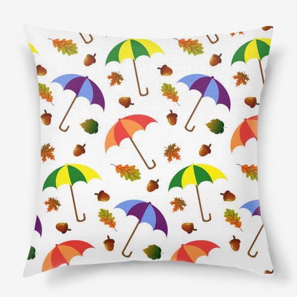Подушка «Зонты и листья»