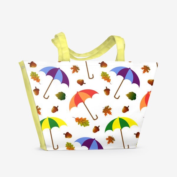 Пляжная сумка &laquo;Зонты и листья&raquo;