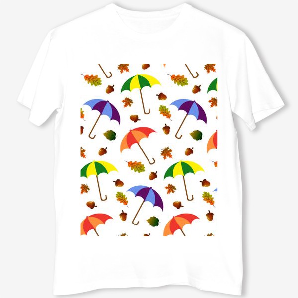Футболка «Зонты и листья»