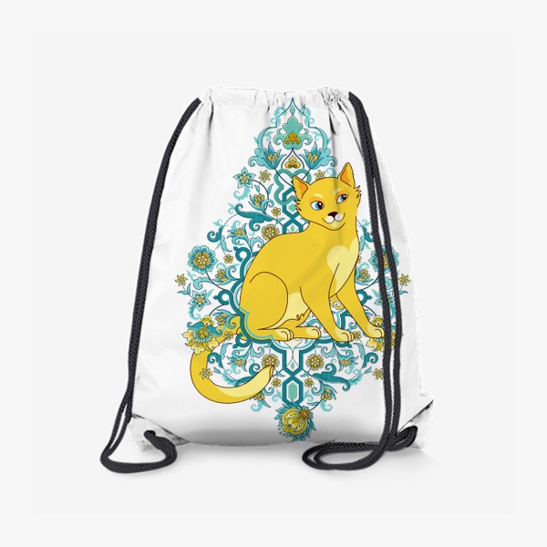 Рюкзак «Кот в моем саду. Рыжий кот и орнамент»