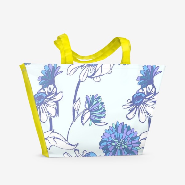 Пляжная сумка «Голубой букет»