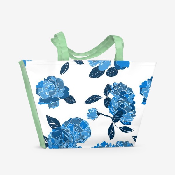 Пляжная сумка «Букет синих роз»