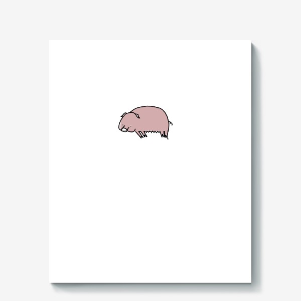 Холст «Свинка лежит на боку»
