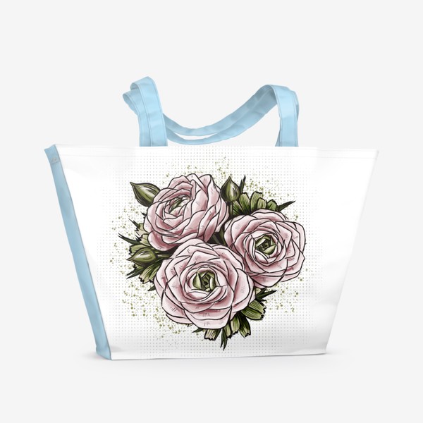 Пляжная сумка «Нежный букет из Лютиков Садовых (Ranunculus)»