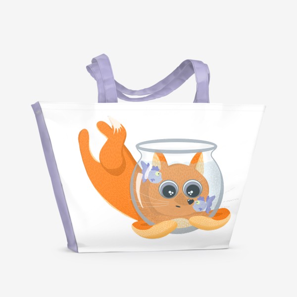 Пляжная сумка «Лиса фыр-фыр с аквариумом»