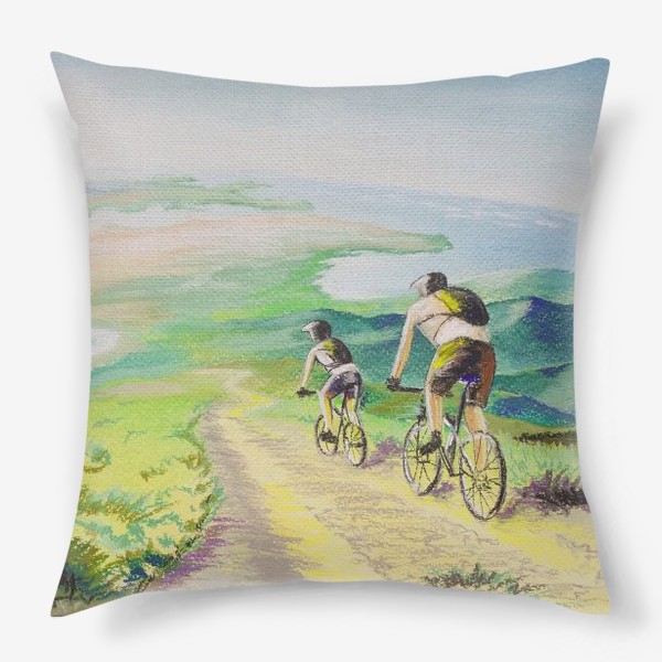 Подушка «Двое на велосипедах»