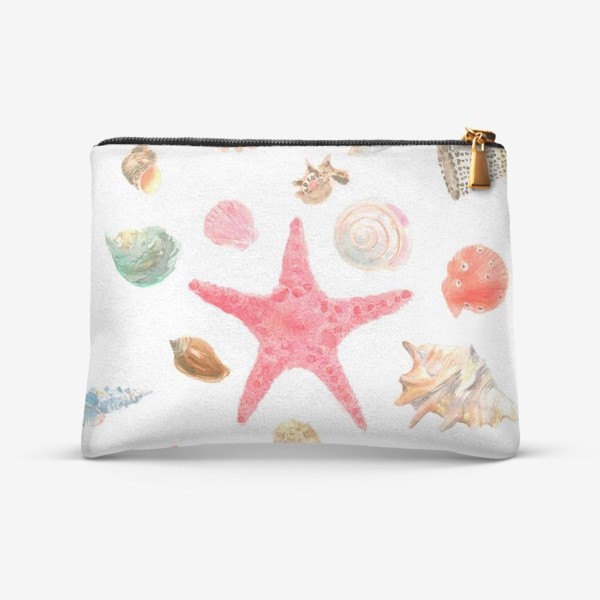 Косметичка «Морская звезда и ракушки. Starfish and shells»