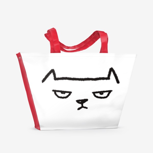 Пляжная сумка «Кот недовольный»