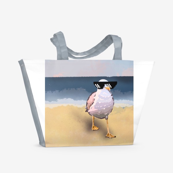 Пляжная сумка &laquo;Чайка море песок лето пляж бархатный сезон&raquo;