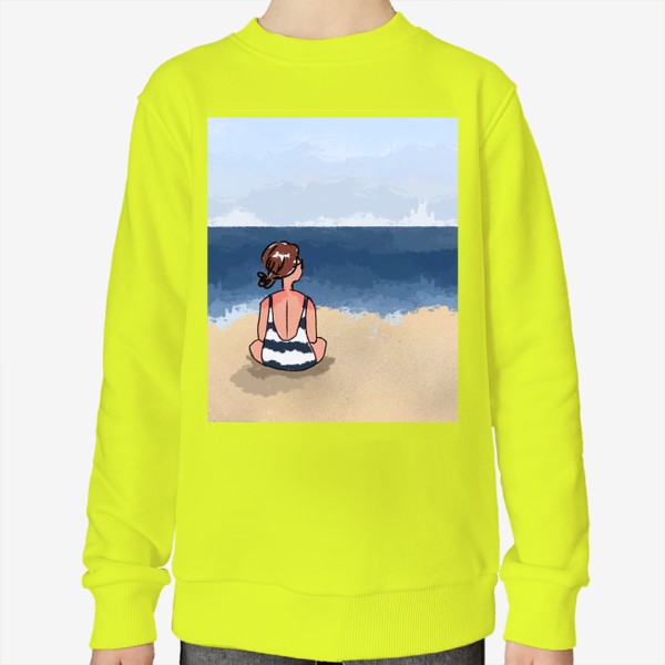 Свитшот «На море отдых бархатный сезон девушка на песке пляж»