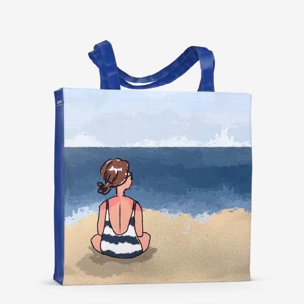 Сумка-шоппер &laquo;На море отдых бархатный сезон девушка на песке пляж&raquo;