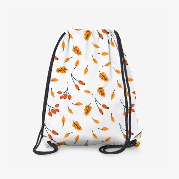 Рюкзак «Паттерн с осенними листьями и ягодами»