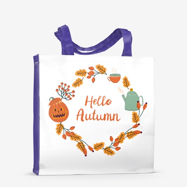 Сумка-шоппер «Hello Autumn. Принт с атрибутами осени»