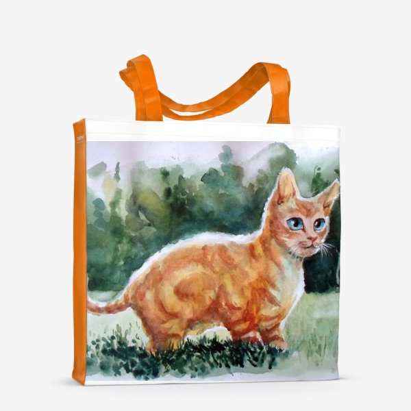 Сумка-шоппер «Рыжий котя на полянке»