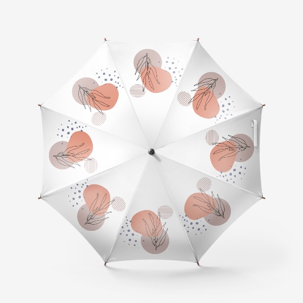 Зонт «Веточка с абстрактными пятнами и линиями»