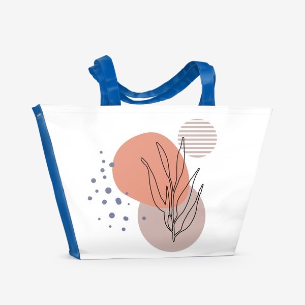 Пляжная сумка «Веточка с абстрактными пятнами и линиями»
