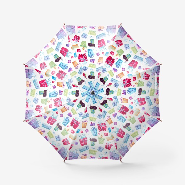 Зонт «Новогодние подарки. паттерн»