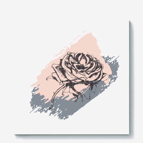 Холст «Абстракция с темной розой»