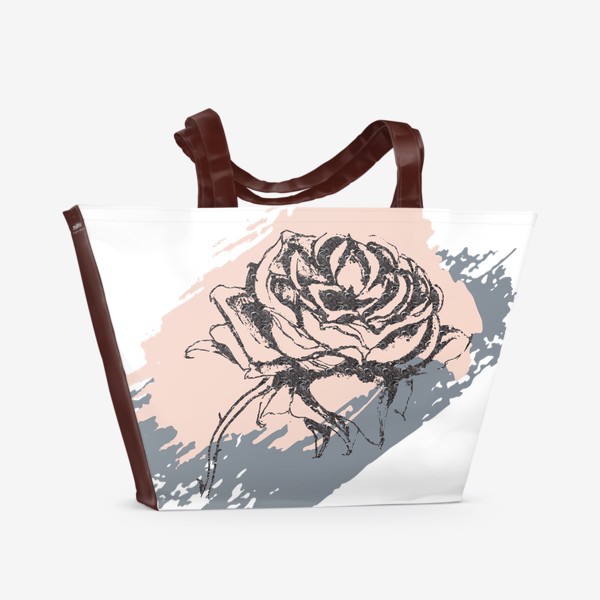 Пляжная сумка «Абстракция с темной розой»