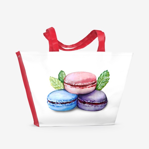 Пляжная сумка «Десерты. Macarons»