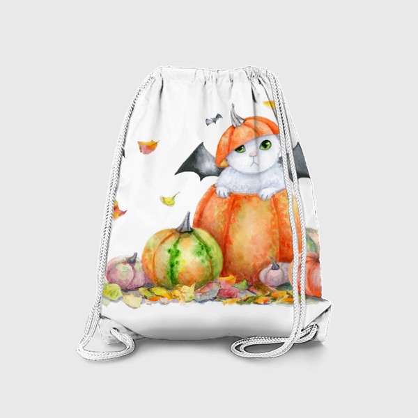 Рюкзак «Кот и тыквы Хэллоуин»