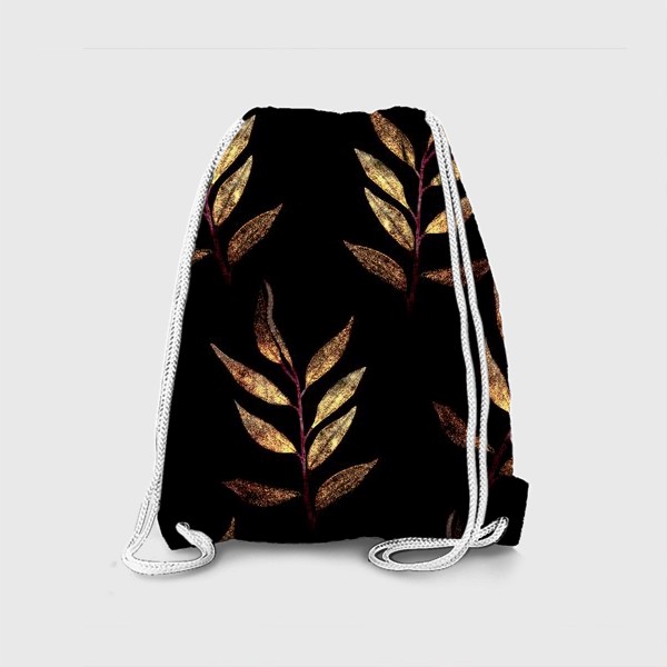 Рюкзак «Золотисто-красные листья на черном»