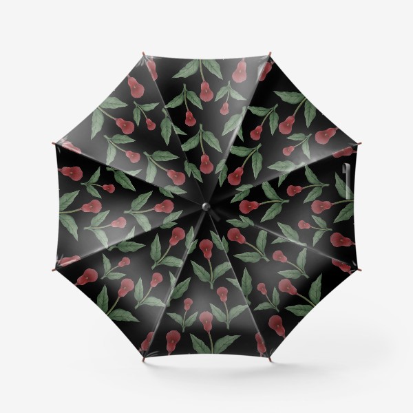 Зонт «Красные каллы на черном фоне»