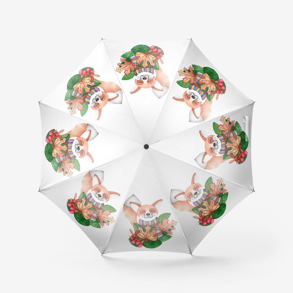 Зонт «Лисенок в осенней листве»