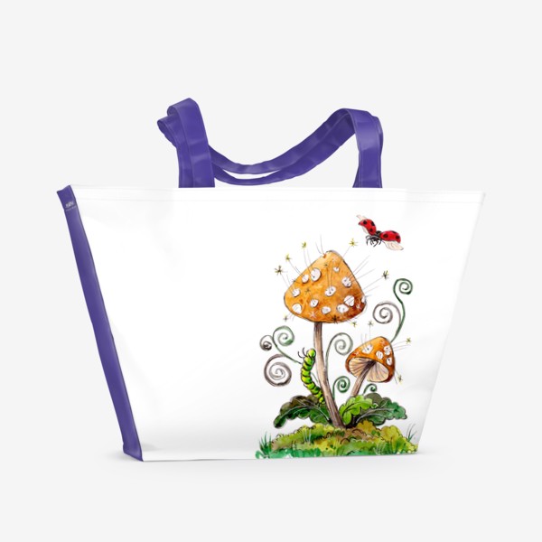 Пляжная сумка «Лесные фантазии Гриб - одуванчик»