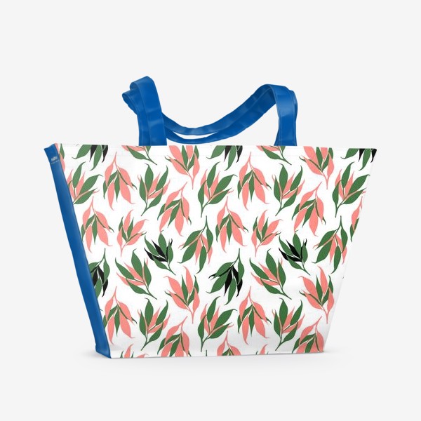 Пляжная сумка &laquo;Двухцветные листья. Веточки&raquo;