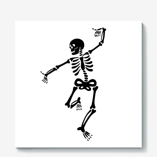 Холст «Танцующий черный скелет »
