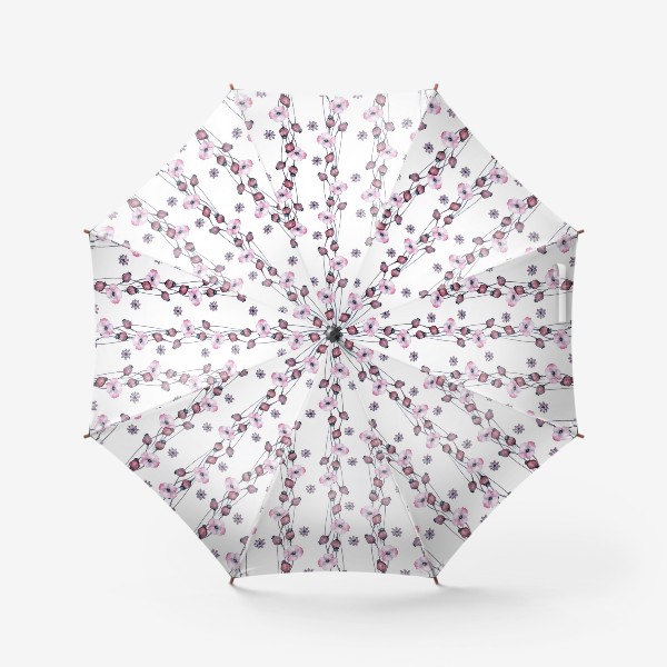 Зонт «Паттерн.Полосы из лиловых маков»